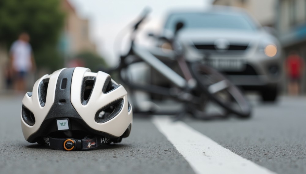 Wypadek na drodze: Rowerzysta potrącony przez samochód w Skórnicach
