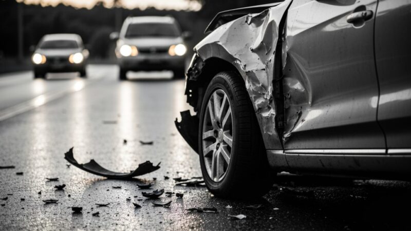 Wypadek w Końskich: Motocykl zderzył się z samochodem, jedna osoba ranna