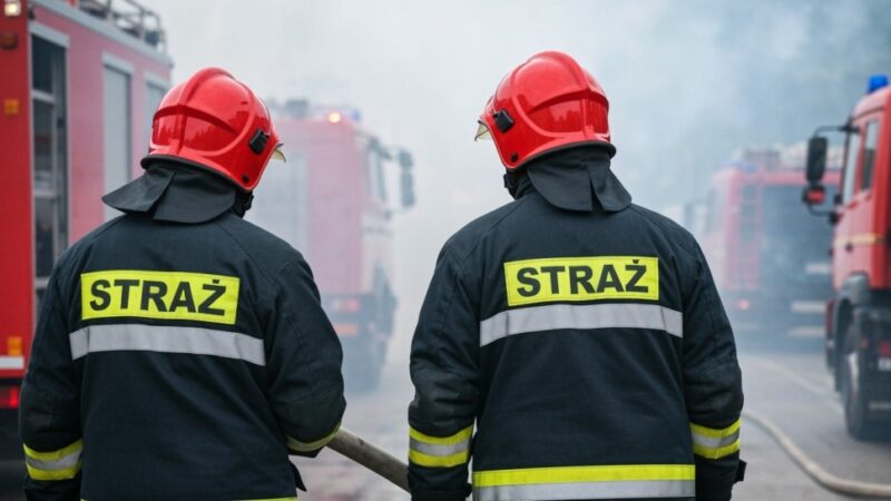 Policjanci błyskawicznie ugasili pożar w ruchliwym miejscu