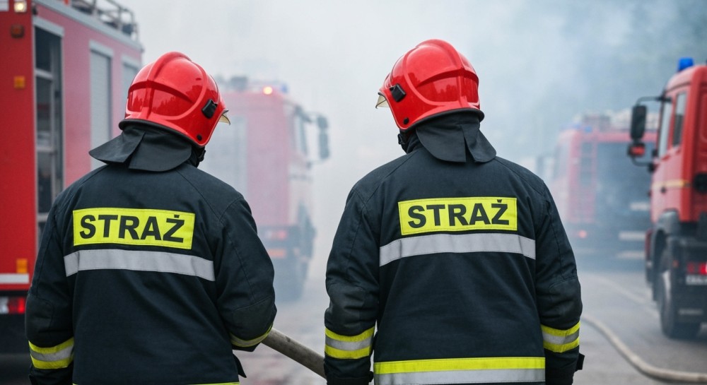 Policjanci błyskawicznie ugasili pożar w ruchliwym miejscu