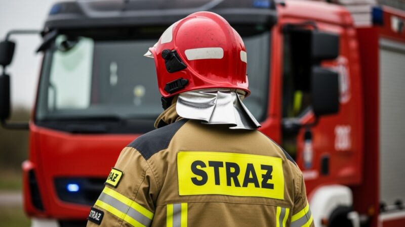 Bohaterowie z Nowin: Policja i mieszkańcy razem gaszą pożar na drodze